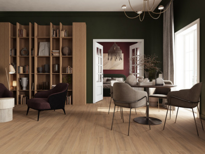 Замковый ламинат 100% натуральный, состоит из осины и березы 50/50, толщина 8 мм., водостойкий (72 часа защиты от воды), 34 класс износостойкости/AC6, ударопрочный. Структура D глубокие поры